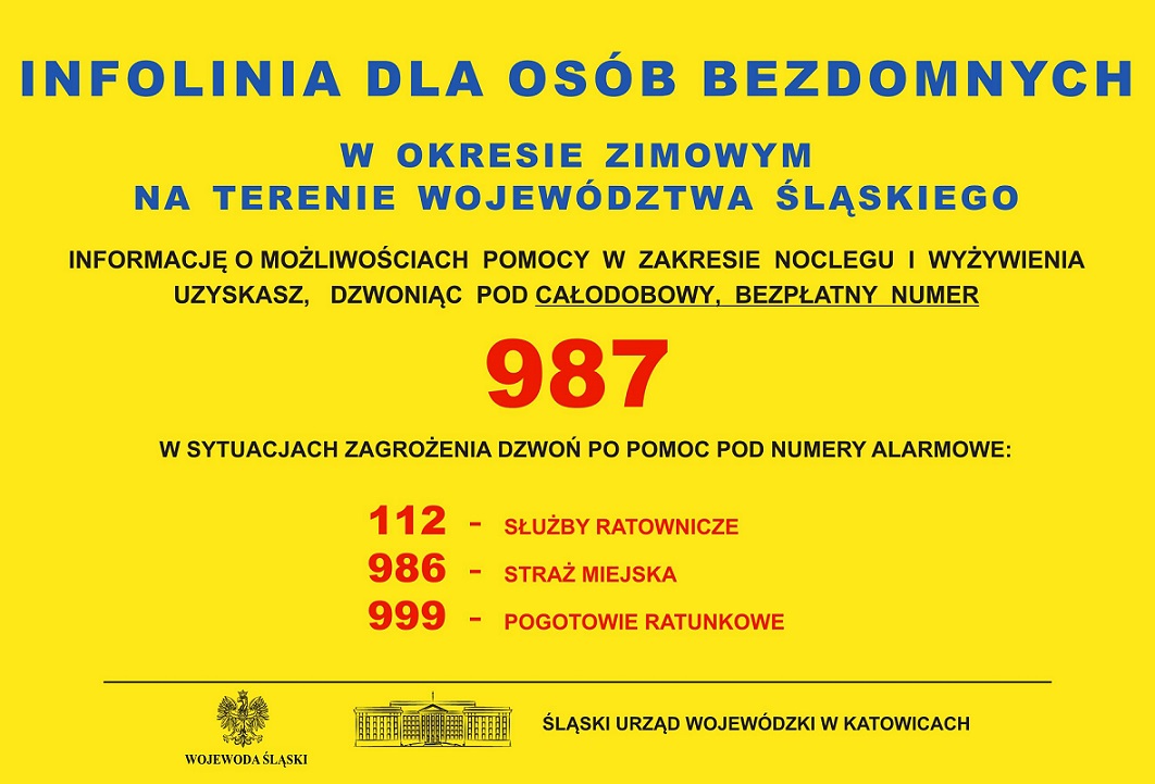Plakat &ndash; infolinia dla os&oacute;b bezdomnych