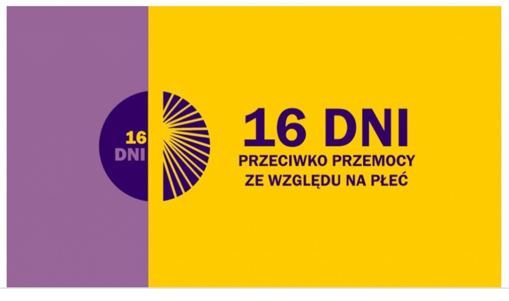 Obraz z&nbsp;grafiką kampani "16 dni przeciwko przemocy ze względu na&nbsp;płeć"