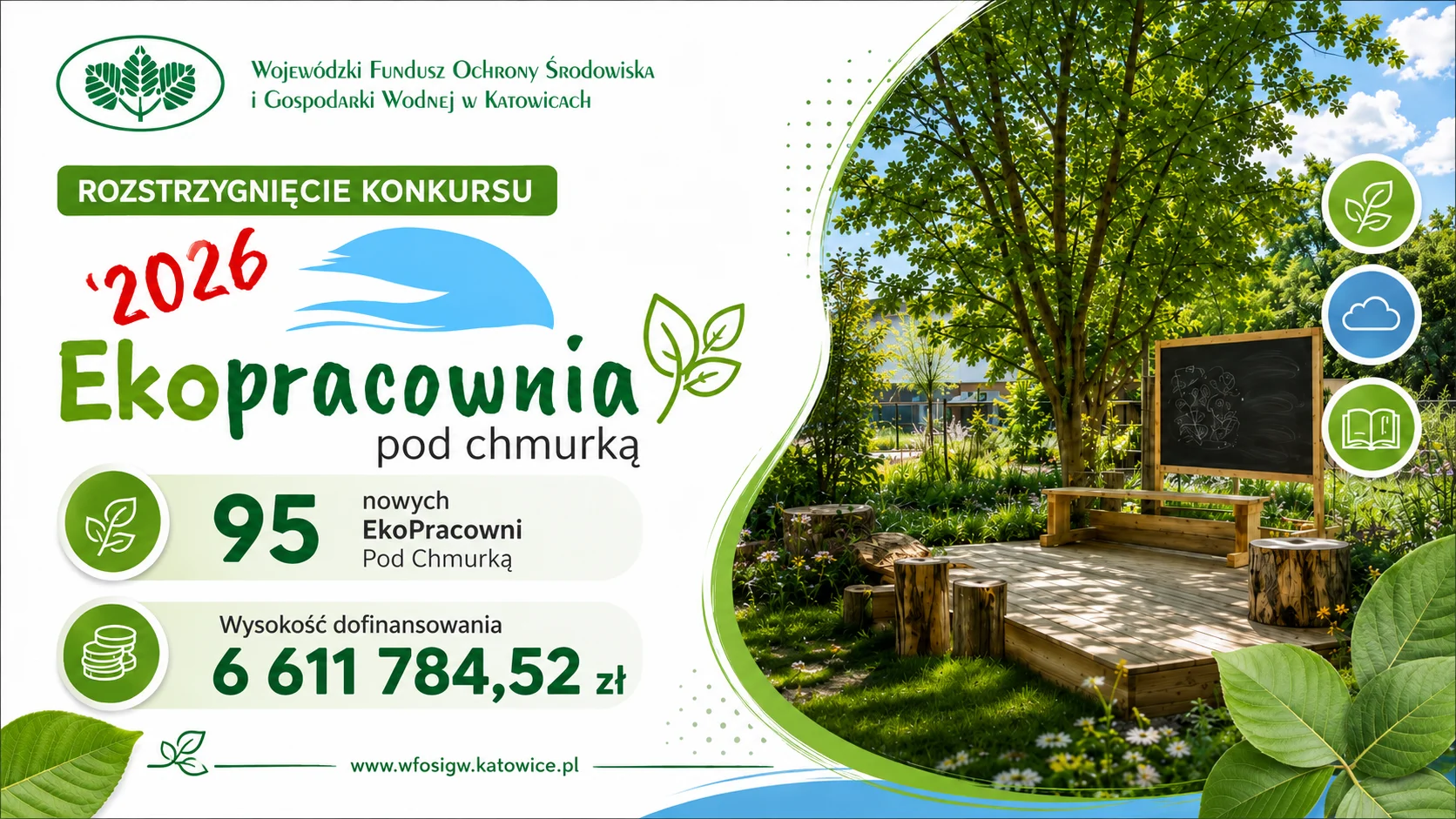 Grafika promocyjna konkursu &bdquo;Ekopracownia pod chmurką 2026&rdquo;