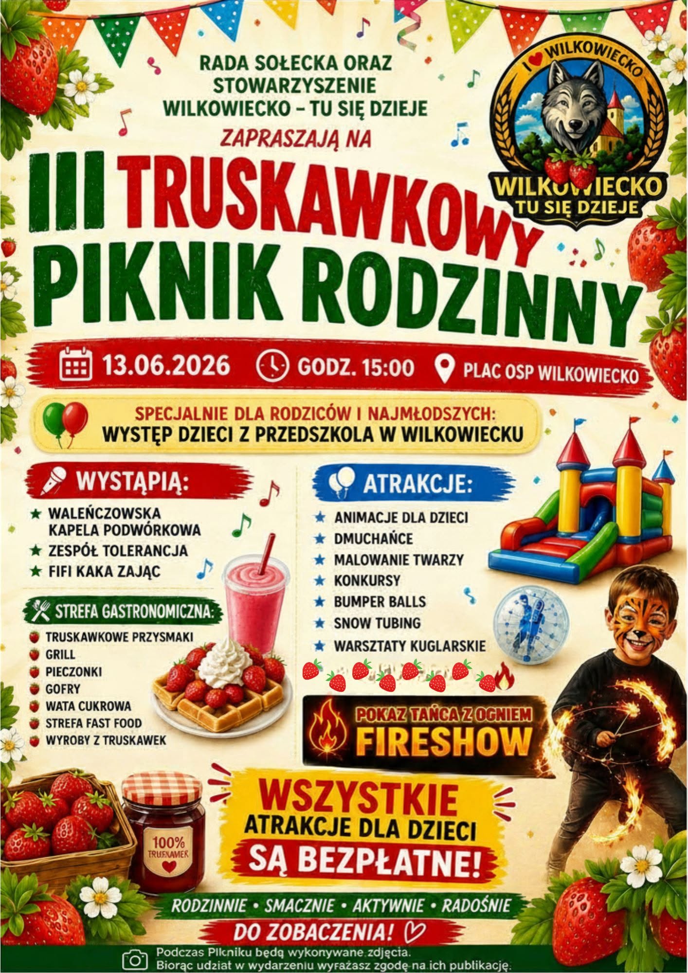 Plakat: III Truskawkowy Piknik Rodzinny