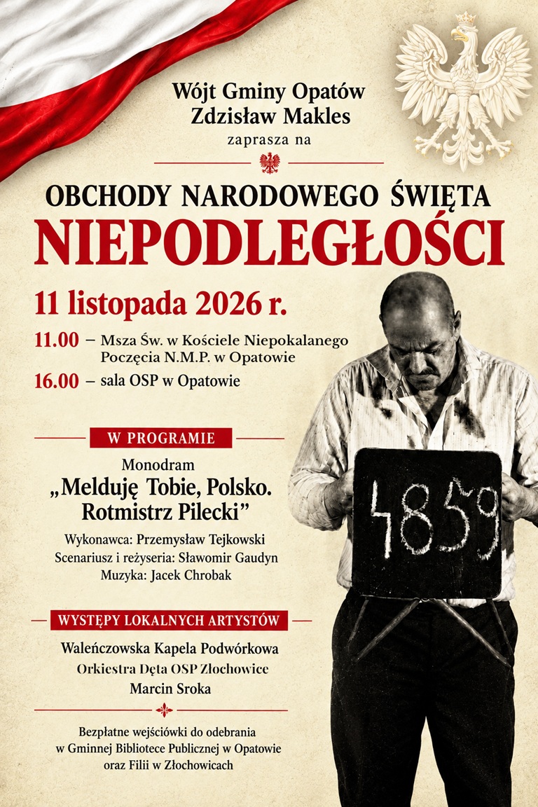 Plakat dot. obchod&oacute;w Narodowego Święta Niepodległości