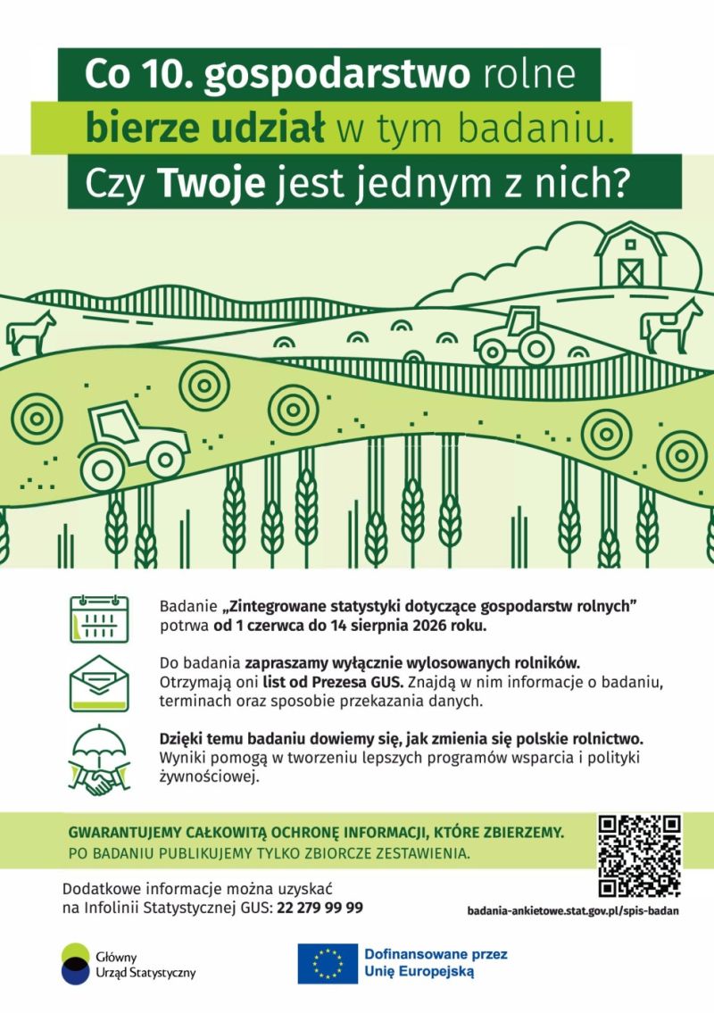 Plakat informacyjny dot. badania statystycznego