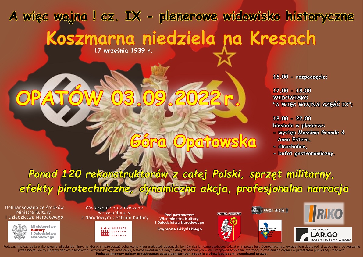 Plakat - Plenerowe widowisko historyczne - 03.09.2022r.