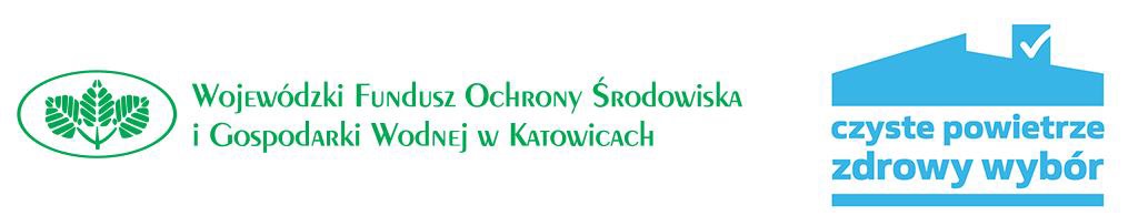 Logo WFOŚiGW w Katowicach oraz Programu Czyste Powietrze